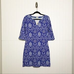 Hatley Womens XS Peplum Sleeve Dress Kaleidoscope Blue Crush